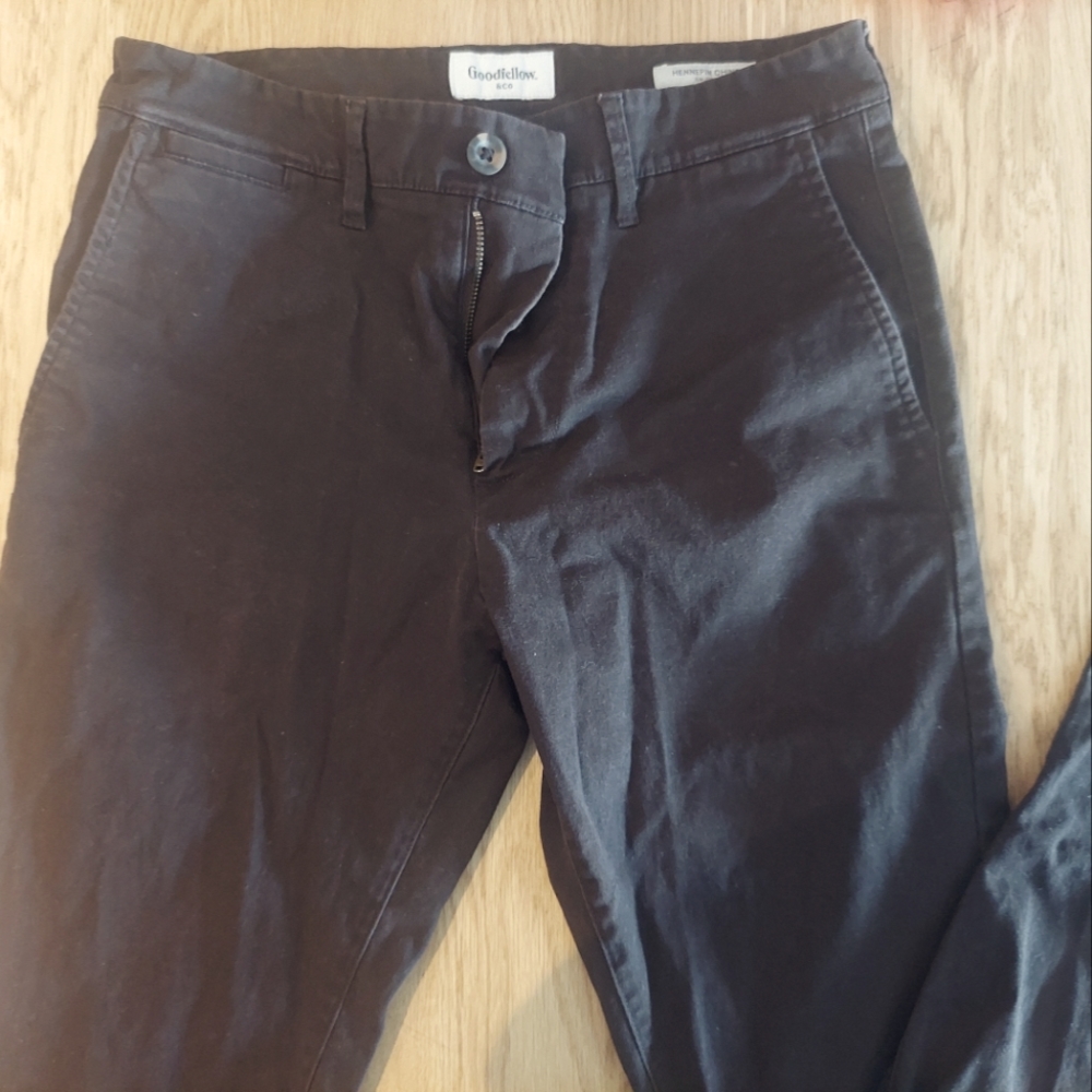 Goodfellow Men's Hennepin Chino, chocolate brown, 30x32